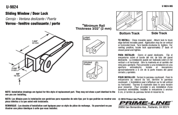 Mode d'emploi | Prime-Line U 9824 Aluminum Cam Action Sliding Window Lock Manuel utilisateur | Fixfr