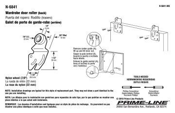 N 6841 | Prime-Line Sliding Wardrobe Back Door Rollers (2-Pack) Guide d'installation | Fixfr
