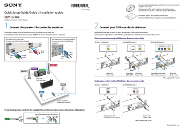 Sony BDV-E500W Manuel utilisateur | Fixfr