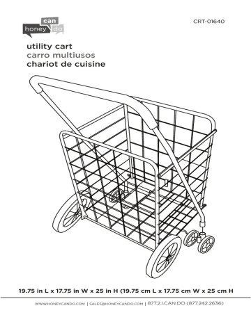 Mode d'emploi | Honey-Can-Do CRT-01640 Steel Rolling Dual Wheel Utility Cart in Gray Manuel utilisateur | Fixfr