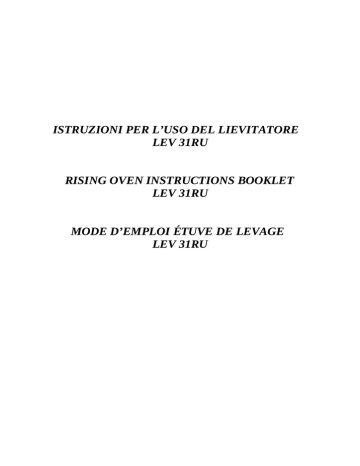 Mode d'emploi | Smeg LEV 31RU Manuel utilisateur | Fixfr