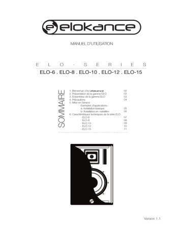 Elokance Elo-8W Manuel utilisateur | Fixfr