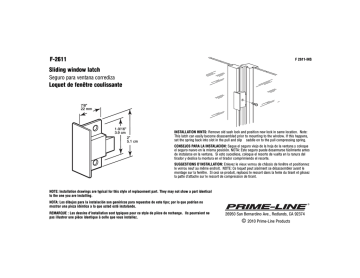 Prime-Line F 2611 Guide d'installation | Fixfr