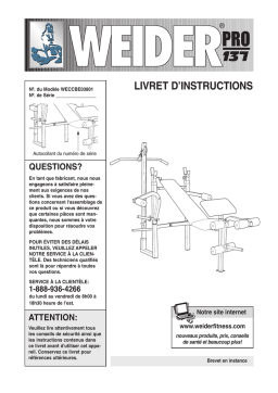 Weider WECCBE0380 Manuel utilisateur