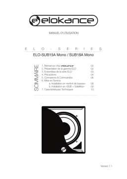 Elokance Elo-Sub18A Mono Manuel utilisateur