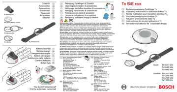 Mode d'emploi | Bosch TX Operating instrustions | Fixfr