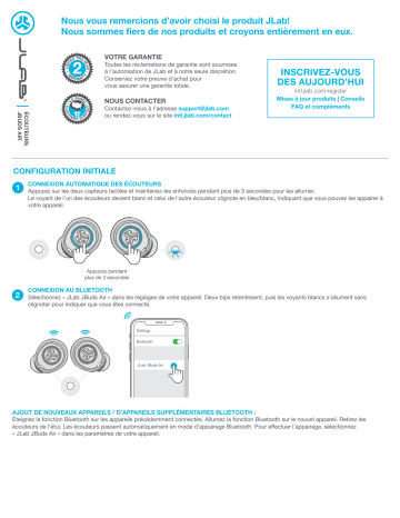 Jlab Audio JBuds Air v3 Manuel du propriétaire | Fixfr