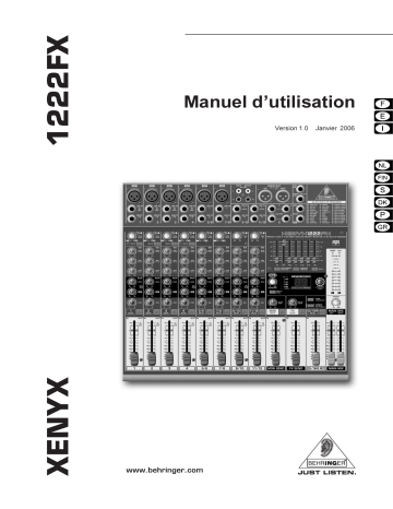 Behringer 1222FX Mixer Manuel du propriétaire | Fixfr