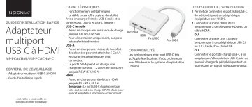 Insignia NS-PCACHM USB-C to HDMI Multiport Adapter Guide d'installation rapide | Fixfr