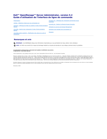 Dell OpenManage Server Administrator Version 5.2 software Manuel utilisateur | Fixfr