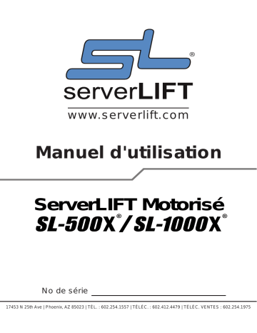ServerLIFT SL-500X Manuel utilisateur | Fixfr