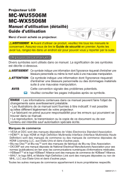 Maxell MCWU5506M Projector Manuel utilisateur