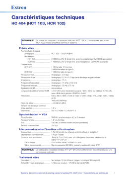 Extron HC 404 spécification