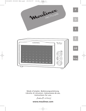 OV100530 | OV100000 | OV100230 | Moulinex OV100130 four compact activys Manuel utilisateur | Fixfr