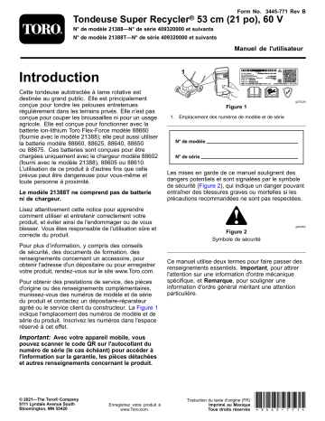 Toro 60V 21in Super Recycler Lawn Mower Walk Behind Mower Manuel utilisateur | Fixfr