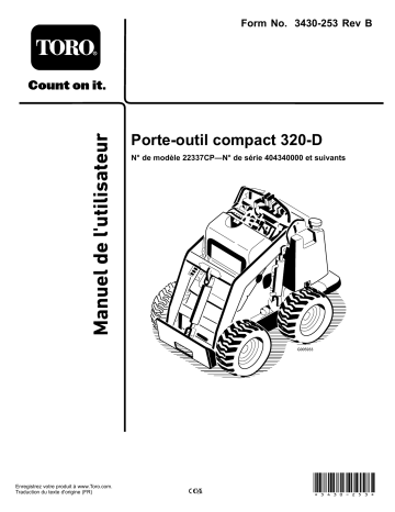 Toro 320-D Compact Tool Carrier Compact Utility Loader Manuel utilisateur | Fixfr