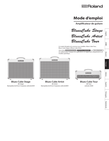 Blues Cube Tour | Blues Cube Stage | Roland Blues Cube Artist212 Amplificateur de guitare Manuel du propriétaire | Fixfr