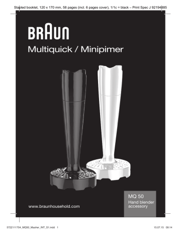 Braun MQ 50 Purée accessory White Manuel utilisateur | Fixfr
