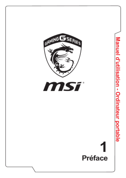 MSI GL62 (6th Gen i5) (GTX 960M) LAPTOP Manuel du propriétaire