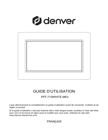 Denver PFF-710WHITEMK3 7” digital Wi-Fi photoframe Manuel utilisateur | Fixfr