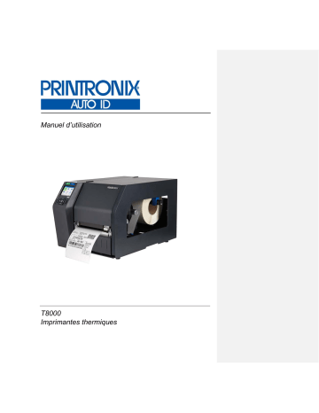 Printronix Auto ID T8000 / ODV-2D, ODV-1D Industrial Printer Manuel utilisateur | Fixfr