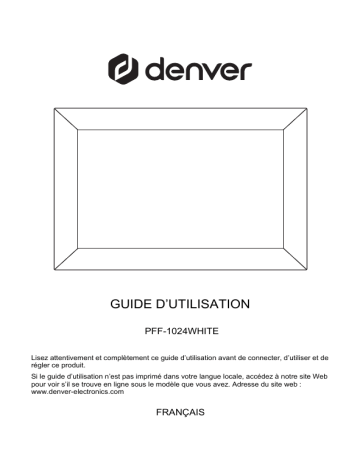 PFF-1024BLACK | Denver PFF-1024WHITE 10.1” digital Wi-Fi photoframe Manuel utilisateur | Fixfr