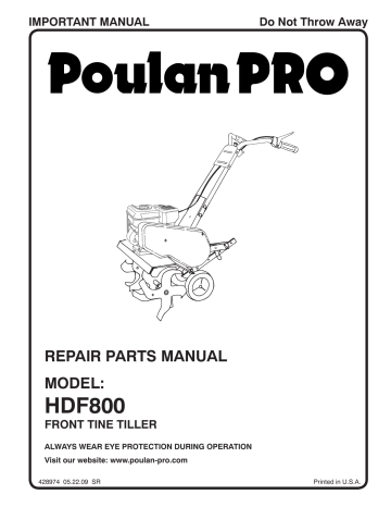 Poulan 96082000904 Tiller Manuel utilisateur | Fixfr