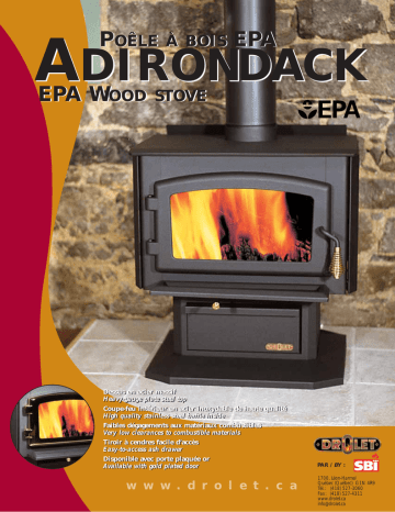 DB02900 | Adirondack | Drolet DB02800 Stove Manuel utilisateur | Fixfr