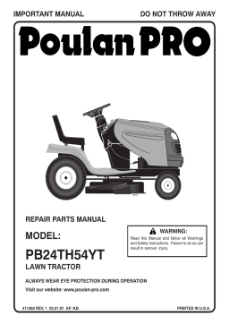 Poulan PB24TH54YT Lawn Mower Manuel utilisateur
