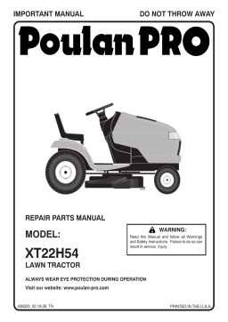 Poulan XT22H54 Lawn Mower Manuel utilisateur