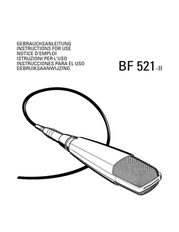 Sennheiser BF 521-II Microphone Manuel utilisateur | Fixfr