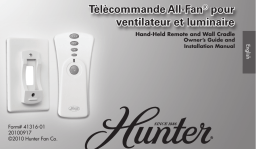 Hunter Fan 41316-01 Universal Remote Manuel utilisateur