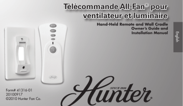 Hunter Fan 41316-01 Universal Remote Manuel utilisateur | Fixfr