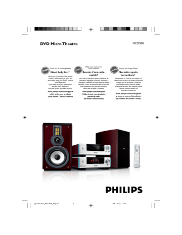 Philips MCD908/37 DVD Player Manuel utilisateur | Fixfr