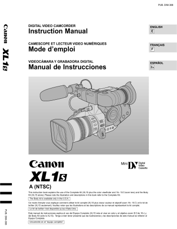 Canon XL1S Camcorder Manuel utilisateur | Fixfr