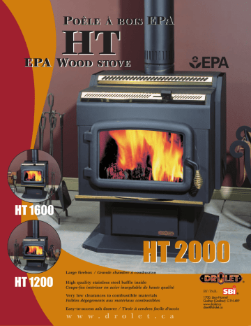 Ht2000 | HT1200 | HT-1600 | Drolet HT1600 Stove Manuel utilisateur | Fixfr