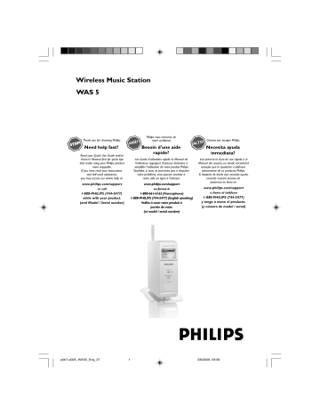 Philips WAS5 Flat Panel Television Manuel utilisateur | Fixfr