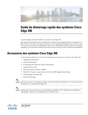 EDGE series | Cisco Edge 340 Digital Media Player  Guide de démarrage rapide | Fixfr