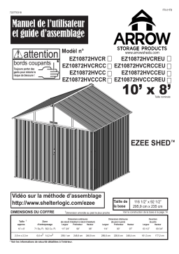 Arrow Storage Products EZ10872HVCREU EZEE Shed&reg; Steel Storage Shed, 10 ft. x 8 ft. Manuel utilisateur