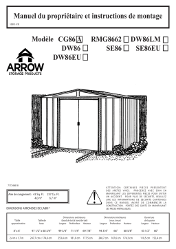 Arrow Storage Products SE86 Selmont Steel Storage Shed, 8 ft. x 6 ft., Shed Kit Manuel utilisateur