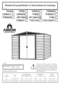 Arrow Storage Products ED86LG Euro Dallas 8 x 6 ft Manuel utilisateur