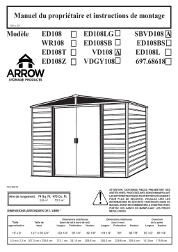 Arrow Storage Products ED108BS Euro Dallas 10 x 8 ft Manuel utilisateur