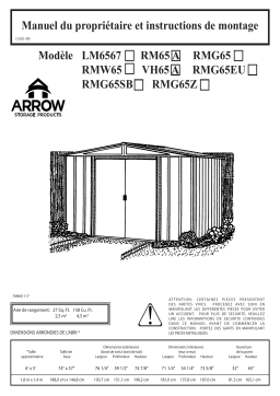 Arrow Storage Products RMG65 Dresden Series Steel Storage Shed, 6 ft. x 5 ft. Manuel utilisateur