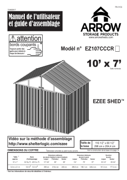 Arrow Storage Products EZ107CCCR Steel Storage Shed, 10 ft. x 7 ft. Ezee Shed Kit Charcoal Manuel utilisateur