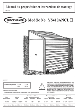 Arrow Storage Products YS410ANCL Yardsaver&reg; Steel Storage Shed, 4 ft. x 10 ft. Manuel utilisateur