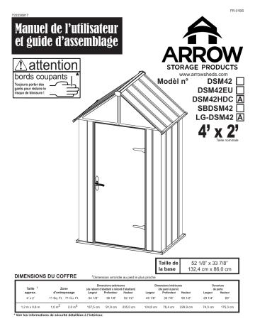 Manuel du propriétaire | Arrow Storage Products DSM42HDC Designer Series Metro 4 x 2 ft shed Manuel utilisateur | Fixfr