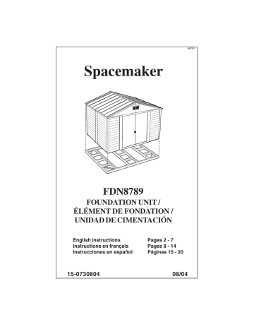 Manuel du propriétaire | Arrow Storage Products FDN8789 Manuel utilisateur | Fixfr