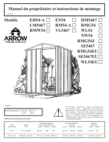 Manuel du propriétaire | Arrow Storage Products EN54 Enfield 5 x 4 ft Manuel utilisateur | Fixfr