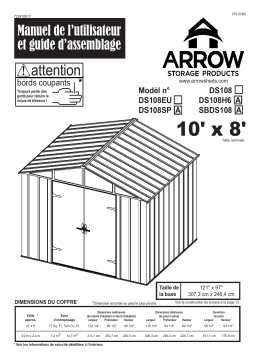 Arrow Storage Products DS108EU Designer Series 10 x 8 ft shed Manuel utilisateur