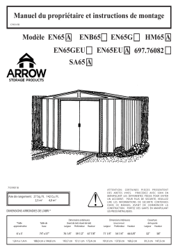 Arrow Storage Products SA65 Salem Steel Storage Shed, 6 ft. x 5 ft. Manuel utilisateur